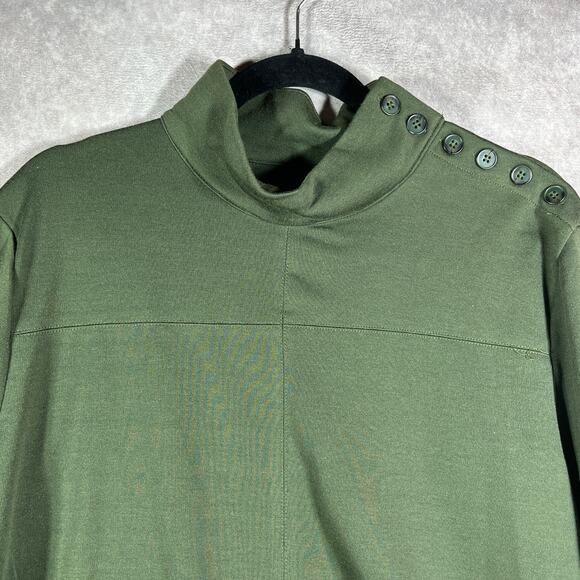North Style Sweater Womens Size XL Green Knit Mock Neck Pullover 3/4 Sleeves - Picture 2 of 8